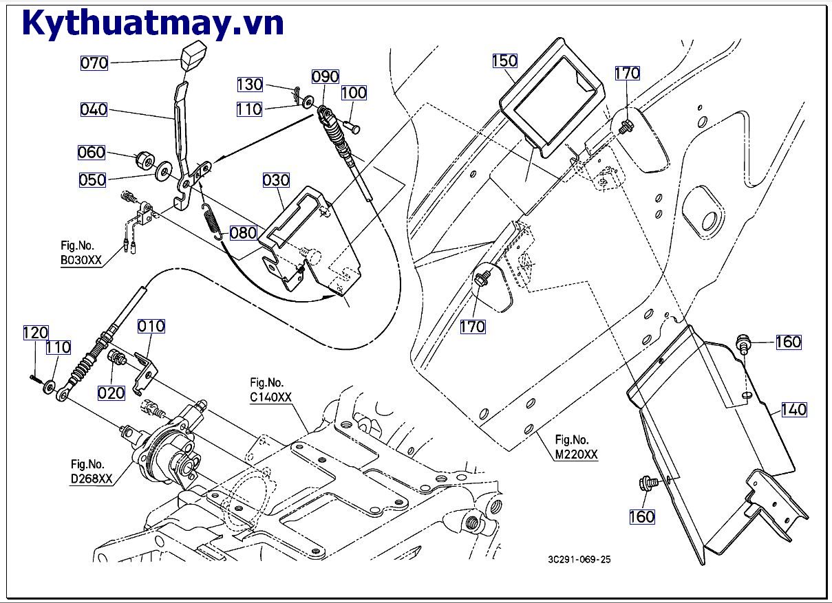 Tay gạt li hợp PTO ( cũ) 50001 đến 89999